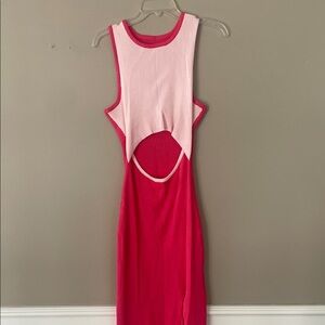 Pink Bodycon Midi Dress